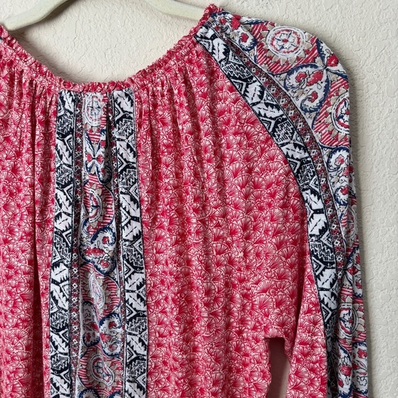 Lucky Brand Boho Print Peasant Top - Picture 9 of 9